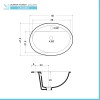Lavabo da incasso soprapiano ovale 56x47,5 cm in ceramica lucida