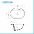 Lavabo da incasso soprapiano ovale 56x47,5 cm in ceramica lucida