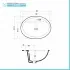 Lavabo da incasso soprapiano ovale 56x47,5 cm in ceramica lucida
