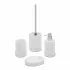 Set accessori bagno 4 pezzi da appoggio in resina bianco con decoro marino  Coral