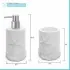 Set accessori bagno 4 pezzi da appoggio in resina bianco con decoro marino  Coral