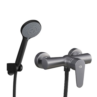 Miscelatore doccia esterno nichel nero satinato con kit doccia  Lizzy