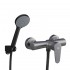 Miscelatore doccia esterno nichel nero satinato con kit doccia  Lizzy