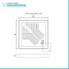 Piatto doccia 90x90 H 12 quadrato in ceramica bianca con antiscivolo Holy