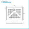 Piatto doccia rettangolare 80x100 H3 cm in ceramica nero opaco con antiscivolo | Ruy