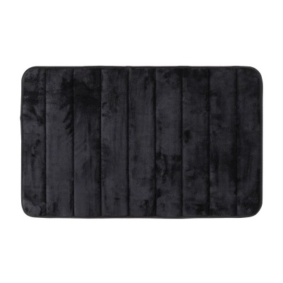 Tappeto bagno 100% poliestere 45x75 nero antiscivolo  Memo