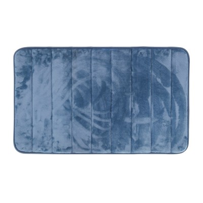 Tappeto bagno 100% poliestere 45x75 turchese cobalto antiscivolo  Memo