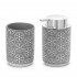 Set accessori bagno da appoggio 2 pezzi in ceramica grigio  Circus