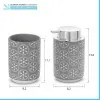 Set accessori bagno da appoggio 2 pezzi in ceramica grigio  Circus