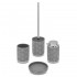 Set accessori bagno da appoggio 4 pezzi in ceramica grigio  Circus