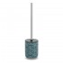 Portascopino da terra in ceramica turchese cobalto con setole nere  Circus 