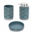 Set accessori bagno 3 pezzi da appoggio in ceramica turchese cobalto  Circus