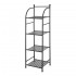 Scaffale bagno H 116 in metallo design nero con quattro ripiani 