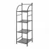 Scaffale bagno H 116 in metallo design nero con quattro ripiani 