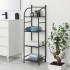 Scaffale bagno H 116 in metallo design nero con quattro ripiani 