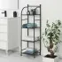 Scaffale bagno H 116 in metallo design nero con quattro ripiani 