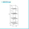 Scaffale bagno H 116 in metallo design nero con quattro ripiani 