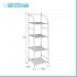 Scaffale bagno H 116 in metallo design nero con quattro ripiani 