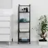 Scaffale bagno H 116 in metallo design nero con quattro ripiani 