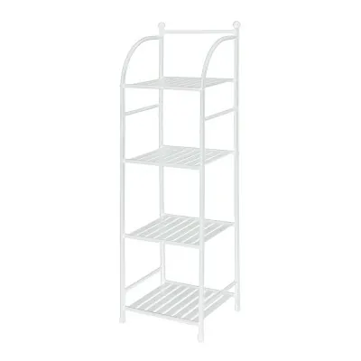 Scaffale bagno H 116 in metallo design bianco con quattro ripiani 