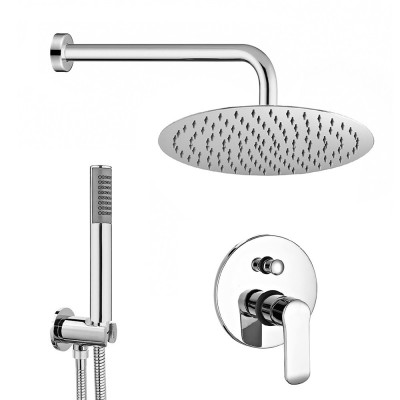 Set doccia incasso con braccio soffione slim e kit doccino acciaio cromo  Dalila