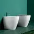 Water singolo filomuro a terra Rimless Simas LFT in ceramica bianco lucido 