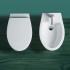 Water singolo filomuro a terra Rimless Simas LFT in ceramica bianco lucido 