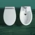 Water singolo filomuro a terra Rimless Simas LFT in ceramica bianco lucido 