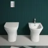 Sanitari filo muro Feeling rimfree in bianco matt con copriwc softclose