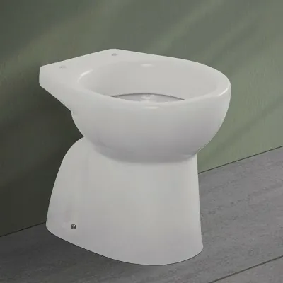 Wc tradizionale a pavimento in ceramica bianco lucido con brida  Flora