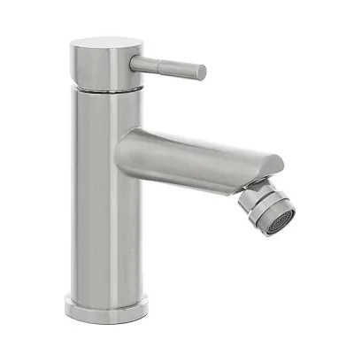 Miscelatore bidet acciaio spazzolato con piletta click-clack  York 