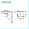 Lavabo Ideal Standard 55 cm con colonna in ceramica lucida  I.Life A 
