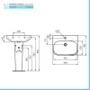 Lavabo Ideal Standard 60 cm con colonna in ceramica lucida  I.Life A 