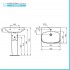 Lavabo Ideal Standard 65 cm con colonna in ceramica lucida  I.Life A 