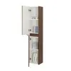Pensile bagno sospeso 150 H noce con ripiani regolabili Maiori/Minori