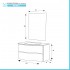 Mobile bagno sospeso curvo 90 noce con lavabo e specchio cm Minori 