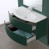 Mobile bagno sospeso 90 verde con lavabo e specchio 70x90 cm Maiori 