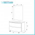 Mobile bagno sospeso 90 verde con lavabo e specchio 70x90 cm Maiori 