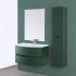 Mobile bagno sospeso 90 verde con lavabo e specchio 70x90 cm Maiori 