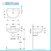Lavabo sospeso 55 cm Geberit in ceramica lucida | Colibrì