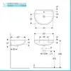 Lavabo con colonna 60 cm Geberit in ceramica lucida  Colibrì