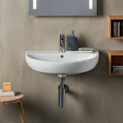 Lavabo sospeso Geberit 50 cm in ceramica bianco  Selnova