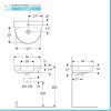 Lavabo con colonna Geberit 55 cm in ceramica bianco  Selnova 