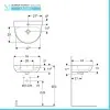 Lavabo con colonna Geberit 55 cm in ceramica bianco  Selnova 