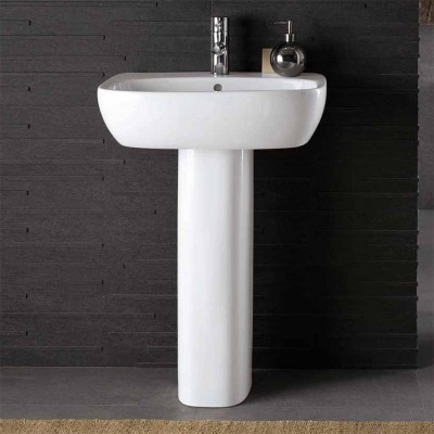 Lavabo con colonna Geberit 50 cm bianco lucido  Fantasia 