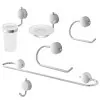 Set accessori a muro 6 pezzi in acciaio cromato e viti incluse  Plaza 