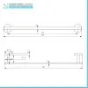 Set accessori a muro 6 pezzi in acciaio nero opaco e viti incluse  Chic Black 