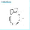 Set accessori a muro 6 pezzi in vetro e acciaio nero opaco e viti incluse  Levante 