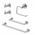 Set accessori a muro 5 pezzi in acciaio inox satinato e viti incluse  Galassia 