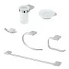Set accessori a muro 6 pezzi in acciaio cromato e viti incluse  Futura 